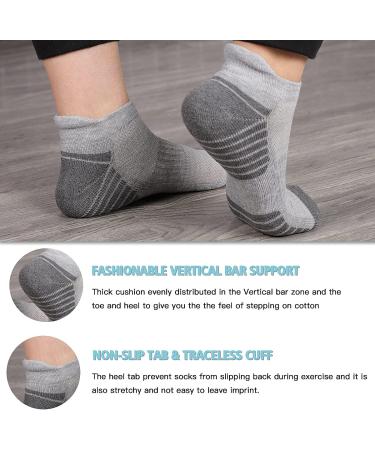 COOVAN 8 Pairs Men's Ankle Socks - Athletic Running Socks with Cushion Tab, Low Cut Style - 8 Pack, Black - Buy Online on GoSupps.com