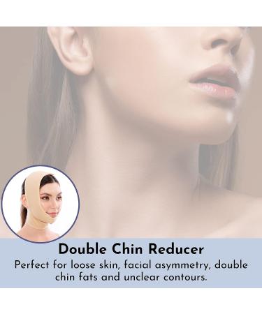 Post Surgery Chin Strap V-Shaped Face Slimmer for Double Chin Reduction - S/M Beige - Buy Online on GoSupps.com