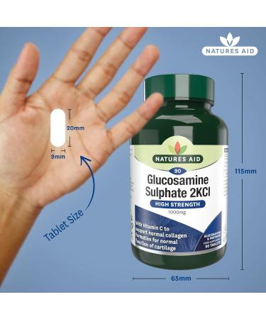 Natures Aid Glucosamine Sulphate 1000mg with Vitamin C - 90 Tablets for Collagen & Cartilage Support - Buy Online on GoSupps.com