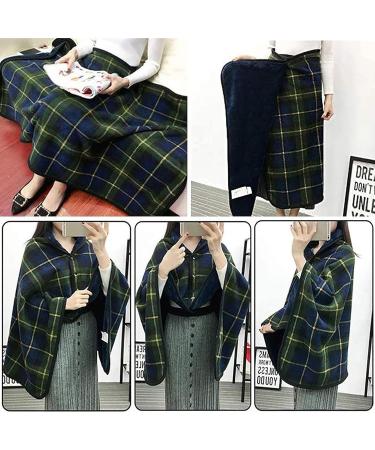 Winter Wheelchair Blanket Warmer Cover Multi-Function Wearable Shawl Blanket Scarf for Adults Cloak Thicken Plush Soft Flannel Leg Knee Protection Blanket Green - Buy Online on GoSupps.com