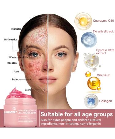 Awzlove Coenzyme Q10 Collagen Jelly Skin Cream Collagen Jelly Skin Cream Collagen Jelly Cream Niacinamide & Freeze-Dried Hydrolyzed Collagen for All Skin Types (1PC) - Buy Online on GoSupps.com