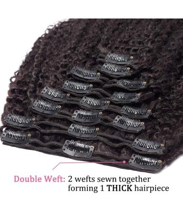 Buy Afro Clip-In Extensions | Remy Kinky Curly 40cm | 8 Parts Double Wefts | 115g Natural Black #1B - International Shipping Available - Buy Online on GoSupps.com