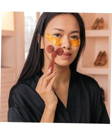 Minkissy Wood Double Ball Massage Device | Skin Care Tools for Neck & Eye Care | Facial Beauty Roller & Manual Scooter - Buy Online on GoSupps.com