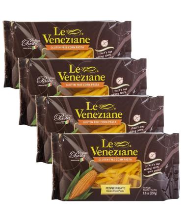 Le Veneziane - Italian Penne Rigate Pasta Gluten-Free, (4)- 8.8 oz. Pkgs 8.8 Ounce (Pack of 4)