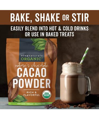Viva Naturals Organic Cacao Powder - Premium Criollo Beans | 1 lb - Buy Online on GoSupps.com