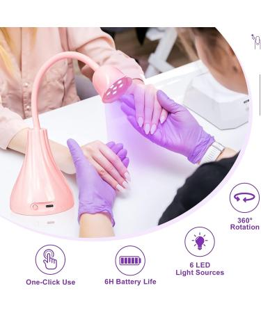 Krofaue UV LED Nail Lamp - Rotatable Quick Dry Nail Light for Gel Nails - Hands Free Mini Nail Dryer in Pink Tulips - Buy Online on GoSupps.com