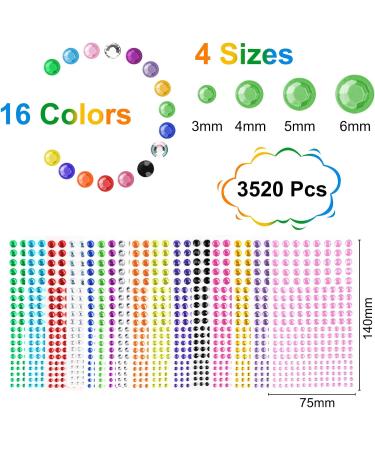 Fousenuk 3520 Self-Adhesive Glittering Stones - 16 Leaves 4 Sizes 16 Colors for DIY Art Face & Nail Make-Up - International Shipping Available - Buy Online on GoSupps.com