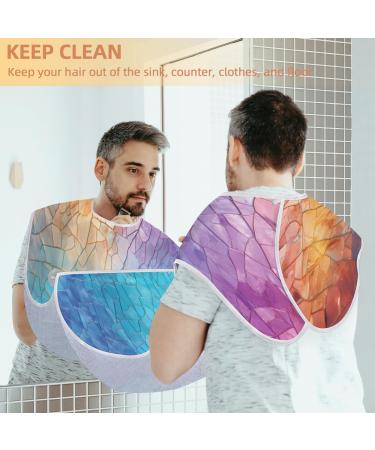 Colorful Abstract Beard Bib Apron | Beard Hair Catcher for Men | Perfect Father's Day & Christmas Gift for Dad | Includes 2 Suction Cups - Buy Online on GoSupps.com