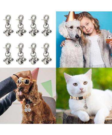 HZZXCH 8 Pieces Dog Bell for Collars Loud Christmas Pet Bells with Lobster Clasps Key Rings Dog Bell Collar Charm Dog Triple Bell Pendant for Dog Cat Necklace Collar Decoration and Training (Silver) - Buy Online on GoSupps.com
