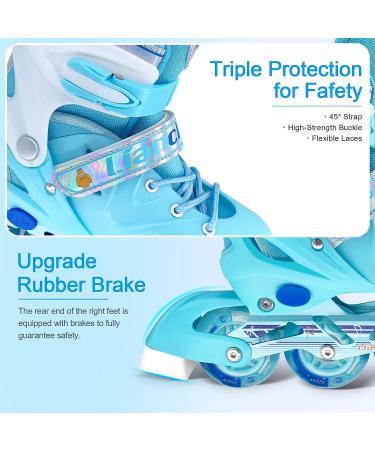 Adjustable Inline Skates for Boys Girls  Roller Single Flash Blades Skates for Kids Women Men Size Beginners Outdoor and Indoor Blue new Medium - Buy Online on GoSupps.com