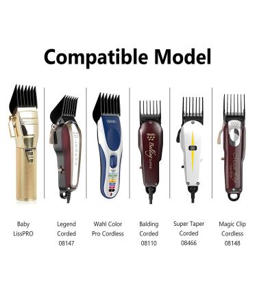 Wahl Professional Hair Clipper Guards Set - 10 Pcs Coded Cutting Guides #3170-400, 1/8 to 1 Inch - Fits All Wahl Clippers, Black - Buy Online on GoSupps.com
