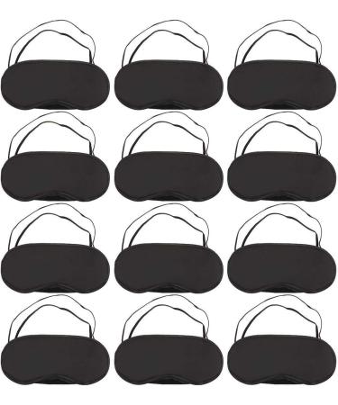 12 Pcs Eye Mask Sleep Blindfold with Nose Pad and Elastic Strap - Ideal for Travel, Gaming, and Deep Sleep - Black - Buy Online on GoSupps.com