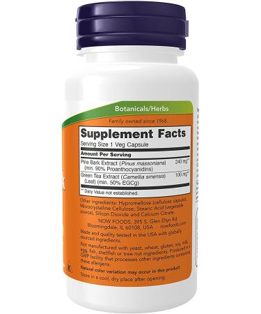 Now Foods Pine Bark Extract 240mg - 90 Vegan Capsules for Antioxidant Support - Buy Online on GoSupps.com