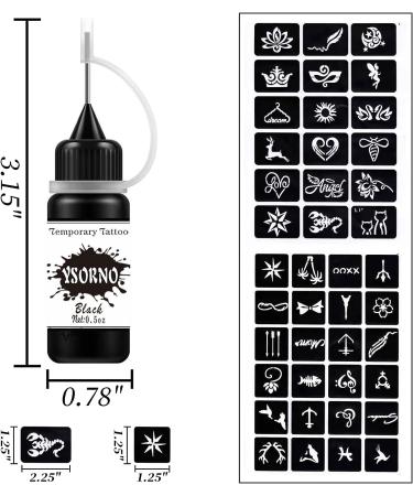 Temporary Tattoo Kit: Jagua Gel Freehand Ink, 48 Stencils, DIY Fake Freckles - 3 Colors (Black/Red/Brown) - for Women, Men, Kids - Buy Online on GoSupps.com
