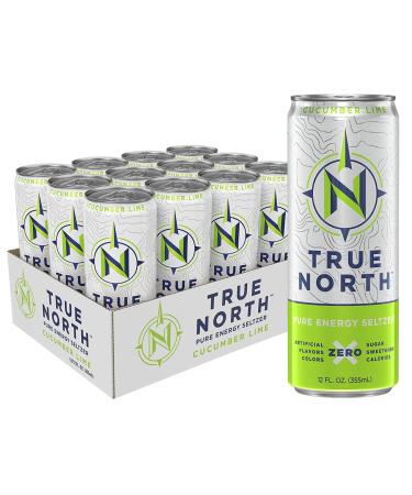 True North Pure Energy Seltzer, Cucumber Lime, 12 Fl Oz, Pack of 12