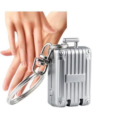 Fingernail Cutter Stainless Steel Small Nail Clipper Keychain | Women Fashion Accessory Manicure Trimmer for Polishing Nails for Travelling Dormitory Silver L