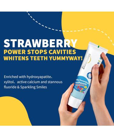 Ecosmiles Kids Cavity Protection Toothpaste with Hydroxyapatite SLS-Free Non-Toxic Formula for Toddlers Strawberry Flavor Remineralizing & Sensitive Teeth Friendly 3.52oz - Buy Online on GoSupps.com