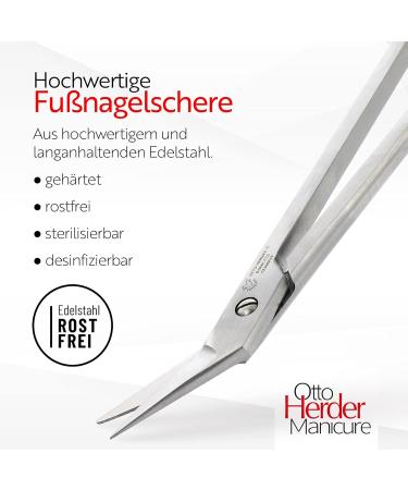 Otto Herder Foot Nail Scissors for Seniors - 19 cm Stainless Steel Nail Cutter with Micro Toothing - Extra Long and Ergonomic Design - Buy Online on GoSupps.com