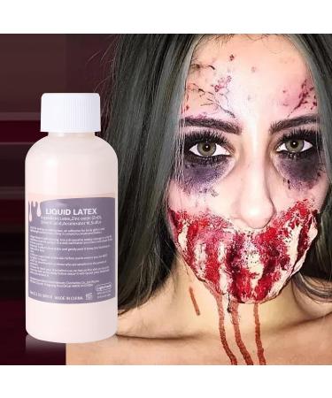 Mysense Liquid Latex SFX Makeup for Halloween - Special Effects for Scar, Cut, Wound, Peeling Skin, Wrinkles, Stipples, Burns, Blisters - Light Flesh (Nude) - 60ml - Buy Online on GoSupps.com
