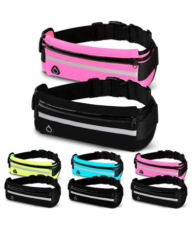 2 Pack of polls cell phone pocket jogging from neoprene running bag jogging waterproof with adjustable strap for iPhone 14.13.12/Pro/XR/XS/X/8 handlebar cell phone running Belt (pink black)