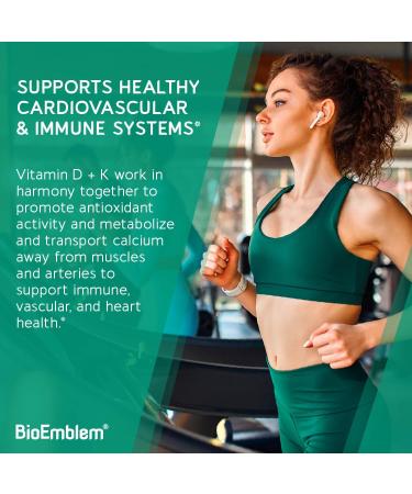 BioEmblem Vitamin D3 K2 (5000IU and 200mcg) & Probiotics for Women & Men - Buy Online on GoSupps.com