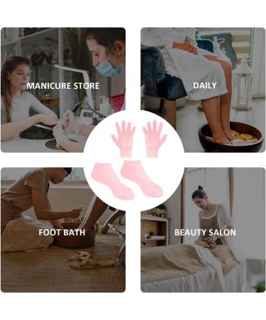 1 Pair of Foot Covers and 1 Pair of Gloves Silicone Socks for Women Moisturizing Socks Silicone Socks for Foot Spa Pedicure Exfoliating Socks Gel Socks for Cracked Heels - Buy Online on GoSupps.com