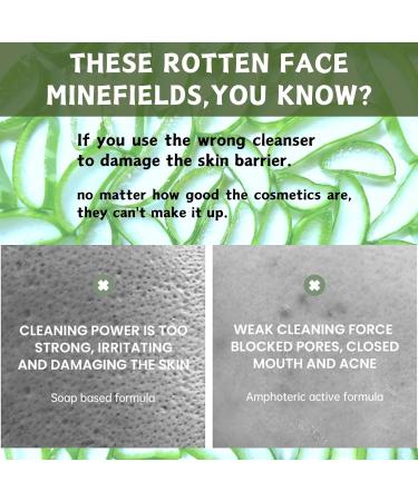 Trendyfave Aloe Vera Gel Foaming Cleanser Face Wash Natural Acne Face Wash Built-In Silicone Cleaning Brush For Acne Prone & Oily Skin Exfoliating Face Wash - Soothe Purify Facial Skin Care - Buy Online on GoSupps.com