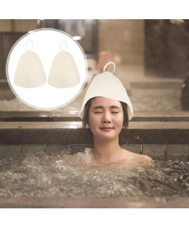 2-Piece Sauna Hat for Men & Women | Russian Sauna Cap | Banya Shower Hat | Perfect Sauna Gift - White - Buy Online on GoSupps.com