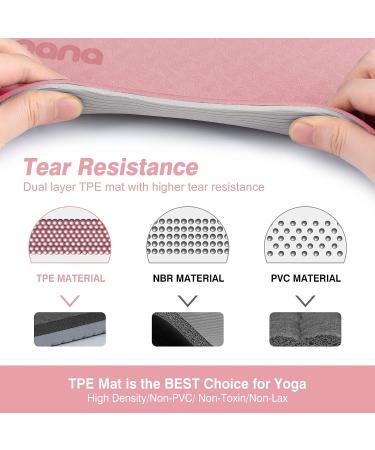BOBO BANANA Eco-Friendly 1/4 TPE Yoga Mat 72x24 - Non-Slip Exercise Mat for Men & Women - Pink - Buy Online on GoSupps.com
