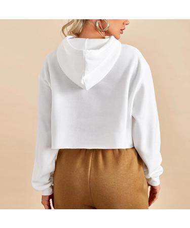 Shop Creoqiji Women's Black Hoodie - Trendy Fleece Sweater with Long Sleeves & Circular Neckline | Affordable Autumn Sweatshirt - Buy Online on GoSupps.com