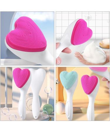 Angoily Love Cleansing Brush Face Scrub Manual Face Wash Brush Face Massaging Brush Skin Care Face Brush Heart Facial Cleaning Brush Manual Facial Washing Brush Handheld Scrubber - Buy Online on GoSupps.com