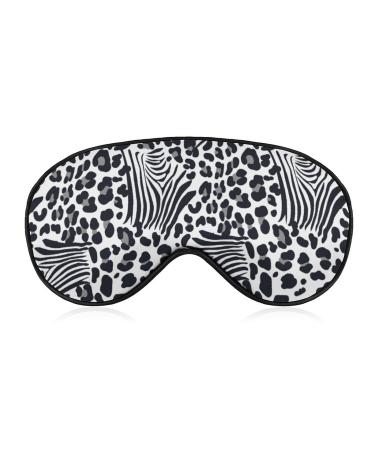 Zebra and Leopard Skin Animal Pattern Sleep Mask for Women Adjustable Sleeping Eye Shades Cover with Elastic Strap