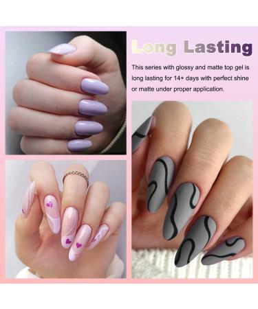 Lavender Violets 13 Pcs Gel Nail Polishes Set 9+3 Nude pink purple Nail Art Design UV LED Soak Off With Base Coat Matte n No Wipe Top Coat Nail File Starter Kit F687 D142 - Buy Online on GoSupps.com
