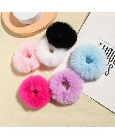 Fuzzy Furry Rabbit Fur Hair Band Wristband - Bright Mixed | Hair Accessories - Buy Online on GoSupps.com