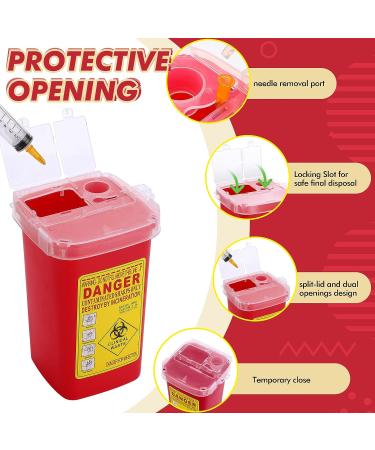 1 Quart Red Sharps Container - Small Portable Needle Disposal Bins for Home & Office Use (10 Pack) - Buy Online on GoSupps.com