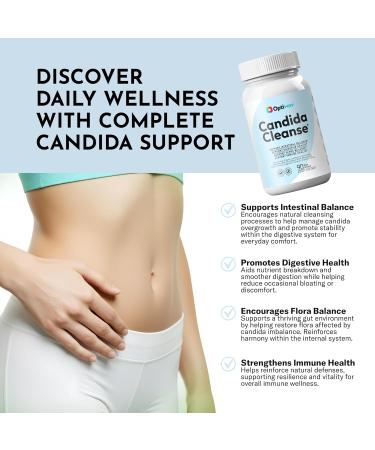 Candida Cleanse Detox Supplement - Natural Yeast Overgrowth Candi Balance Oral Support for Women Men - Caprylic Acid Probiotics Oregano Complex Capsules for Intestinal Flora Immune Gut Health 90 Count (Pack of 1) - Buy Online on GoSupps.com