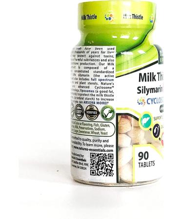 NATURE'S ESSENTIALS Liposomal Milk Thistle 250mg | Full-Spectrum Silymarin | Maximum Absorption Formula | 3 Month Supply | Non-GMO, Gluten-Free, Vegetarian | Lab Certified | Made in USA - Buy Online on GoSupps.com