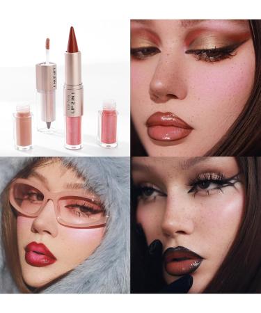  Beliky Girl 2-in-1 Double-Ended Lip Pencil and Liquid Lipstick Moisturizing Plumping Glossy Mirror-Effect Long-Lasting and Highly Pigmented Sculpt Velvet - Versatile Makeup for Women (#02) - Buy Online on GoSupps.com