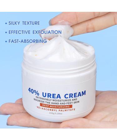 Urea Foot Cream 40% Urea Cream for Cracked Heels and Dry Skin Urea Foot Cream 40 Percent Foot Cream for Feet Deep Moisturizing Cracked Heel Cream for Feet Knees Hand 150g - Buy Online on GoSupps.com