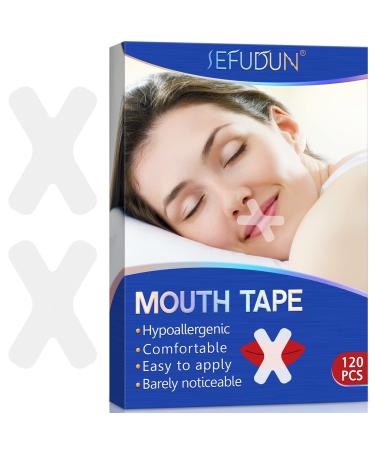 Sleep Strips 120 Pcs Gentle Mouth Tape for Nose Breathing Stop Snoring Solution Device Less Mouth Breathing Improved Sleep Quality Anti Snoring Mouth Strips for Men Women