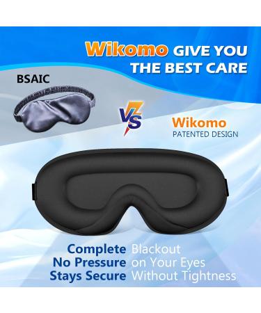 3D Sleep Eye Mask - Zero Eye Pressure Contoured Sleeping Mask for Travel Yoga & Naps - 100% Light Block Soft Comfort Cover for Men & Women (Black - Buy Online on GoSupps.com