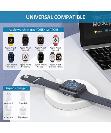 for Apple Watch Charger - 2 in 1 Wireless Watch Charger Portable Charging Stand with Charging Cable Compatible with iWatch Series 8/7/6/5/4/3/2/SE - Charging Dock Station for AirPods 1/2/3/Pro White - Buy Online on GoSupps.com
