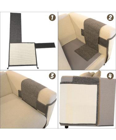 Oroonoko Cat Scratch Furniture Protector with Natural Sisal for Protecting Couch Sofa Chair Furniture Dark Grey Right Hand - Buy Online on GoSupps.com