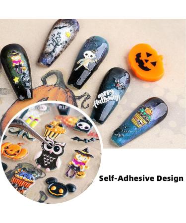 5D Halloween Nail Art Stickers Stereoscopic Embossed Nail Art Stickers Decals with Adhesive 5D Halloween Sticker Decoration for Women Girl Children Kids - Buy Online on GoSupps.com