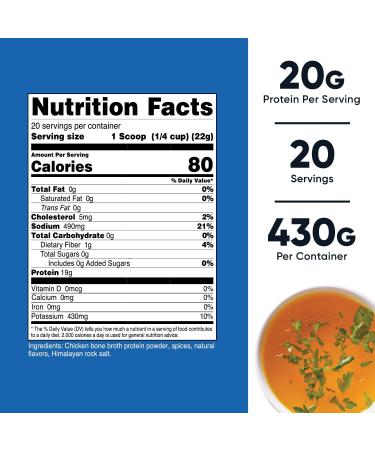 Nutricost Chicken Bone Broth Protein - Chicken Flavored 20 Servings | High Protein Supplement for Muscle Recovery & Health - Buy Online on GoSupps.com