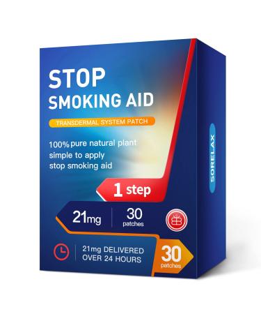Sorelax Quit Smoking Patches, Step 1 to Help Quit Smoking, 21 mg, Delivered Over 24 Hours Transdermal System to Stop Smoking Aids That Work, 30 Patches, One Month Supply