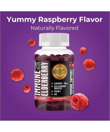 Grab The Gold Elderberry Gummies with Vitamin C & Zinc | Immune Support Gummies Vegan Gluten-Free | 45 Day Supply - Buy Online on GoSupps.com