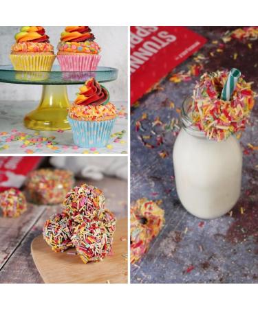 Cake D cor 1kg Rainbow Sprinkles Sugar Strands | Cake Sprinkles Decorations | Resealable 1kg Sprinkles Bulk Bag | Rainbow Vermicelli Sprinkles for Cakes Cupcakes Ice cream toppings (Strands) - Buy Online on GoSupps.com