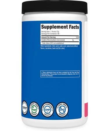 Nutricost Creatine Monohydrate Powder (Sour Watermelon 500 Gram) - Micronized Creatine Supplement Vegan GMO-Free Gluten-Free 68 Servings - Buy Online on GoSupps.com