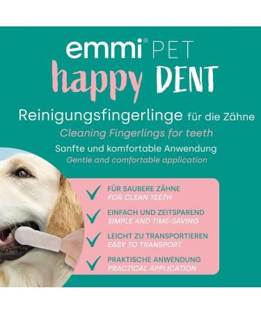EMMI PET Finger Pads for Dental Care | Disposable Cleaning Fingers for Dogs & Cats | 50 Pack Tooth Cleaning Cloths - Buy Online on GoSupps.com